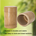 big bamboo wood wooden stash jar airtight smell proof bamboo storage box jar wood glass laser logo custom